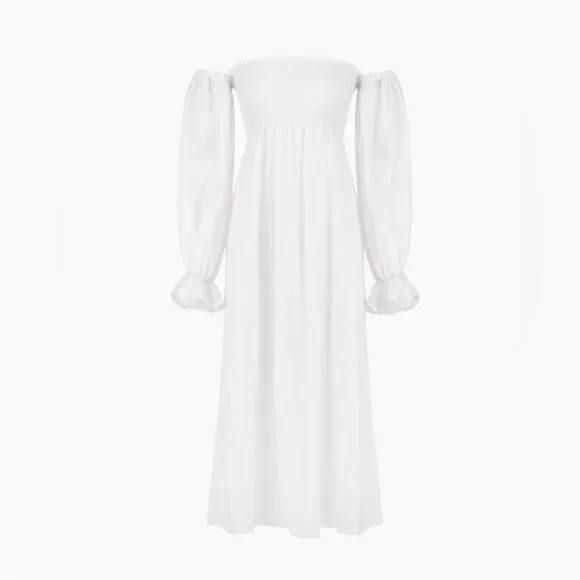 NWT Sleeper SL002AL Atlanta Off-Shoulder Lounge Midi Dress $320 - Picture 4 of 9